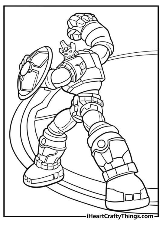 Gorem charging forward into battle coloring sheet