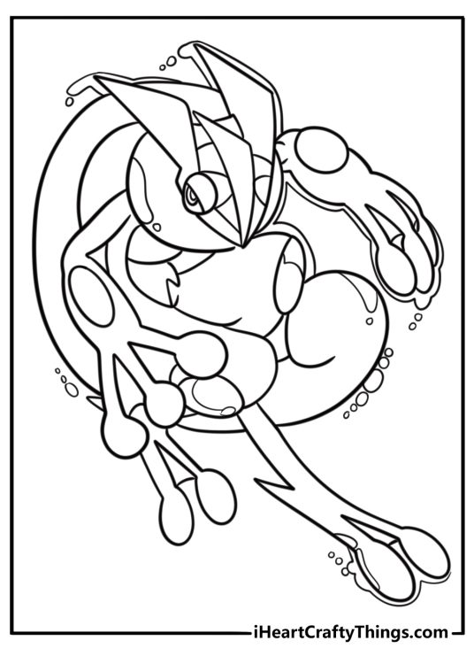 Greninja ready to battle coloring page