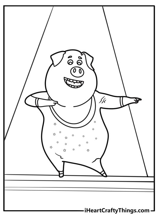 Gunter dancing in costume coloring page