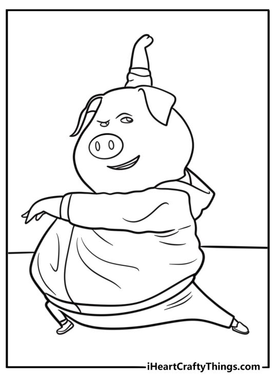 Gunter wearing disco costume coloring page