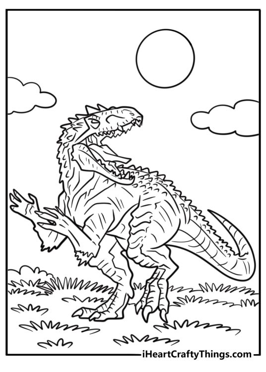 Indominus Rex in Jurassic World coloring page