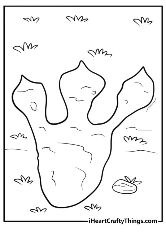 Indominus Rex leaving footprints on the ground free coloring page