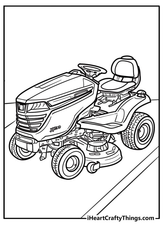 John Deere lawn mower free coloring page pdf
