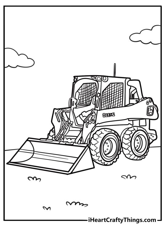 John Deere skid steer loader printable coloring sheet