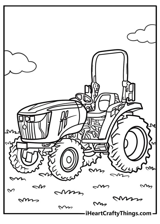 John Deere tractor coloring page for kids