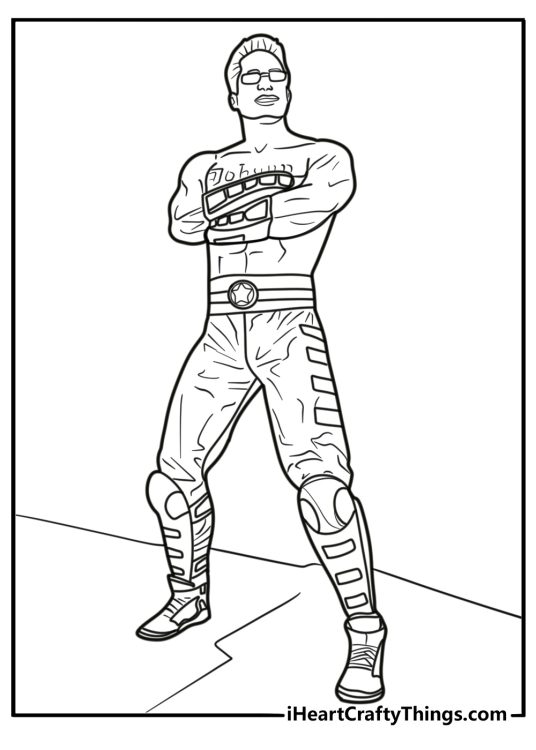 Johnny Cage posing with sunglasses detailed coloring sheet