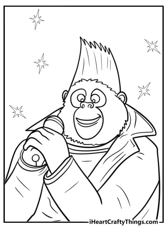 Johnny practicing music alone coloring page