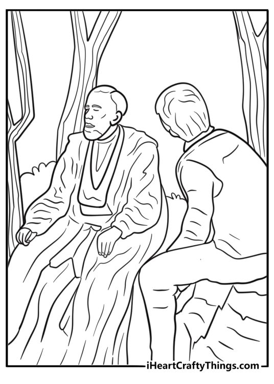Luke speaking to Obi Wan Kenobis ghost printable sheet