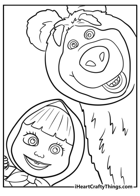 Masha and the bear coloring pages