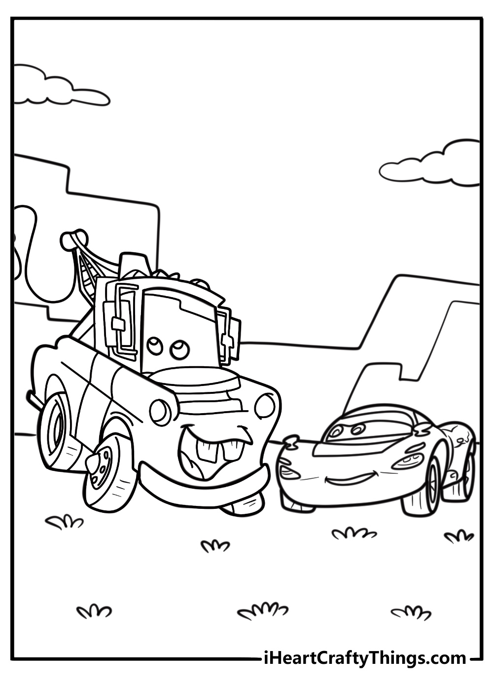 Mater and Holley Shiftwell from Cars 2 coloring page
