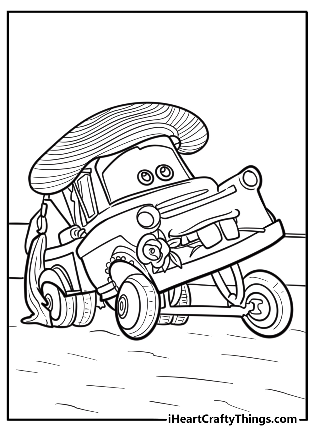 Mater as a matador in a bullfighting tale coloring sheet