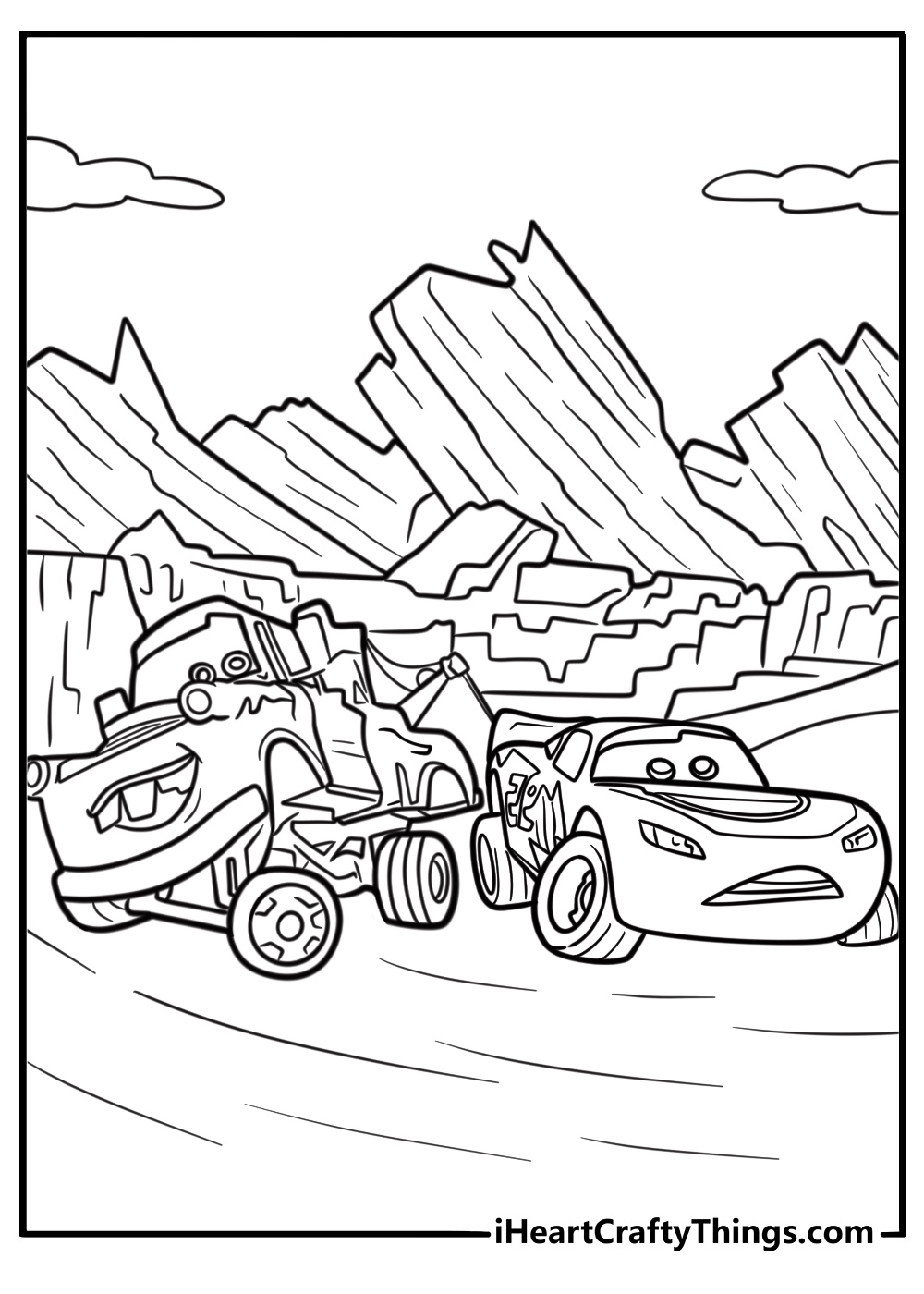 Mater using his hook to pull something coloring sheet