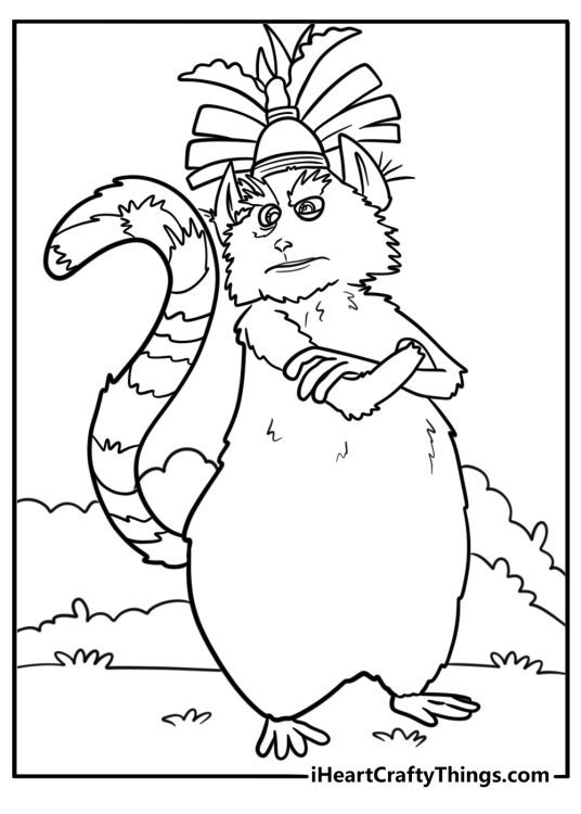 Maurice standing with arms crossed coloring sheet
