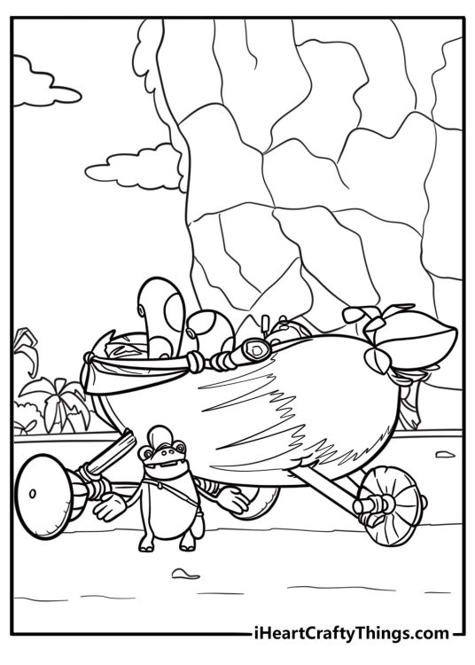 Mazu building an invention with tools coloring page