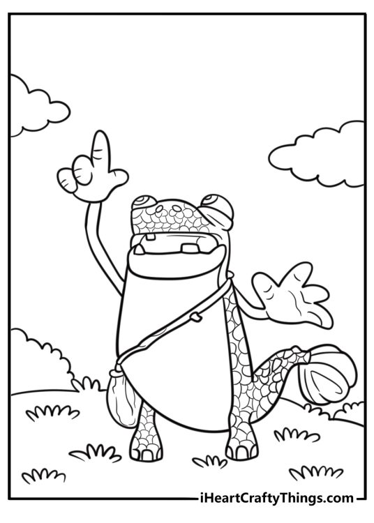 Mazu pointing at the sky coloring page