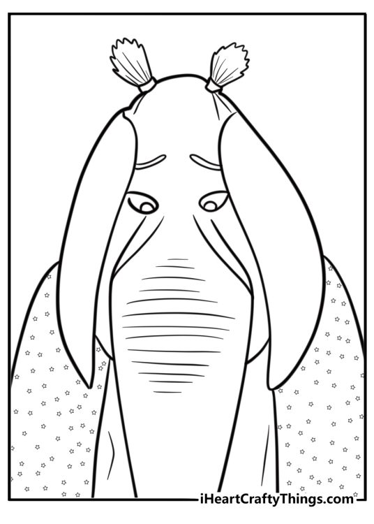 Meena looking nervous on stage coloring page