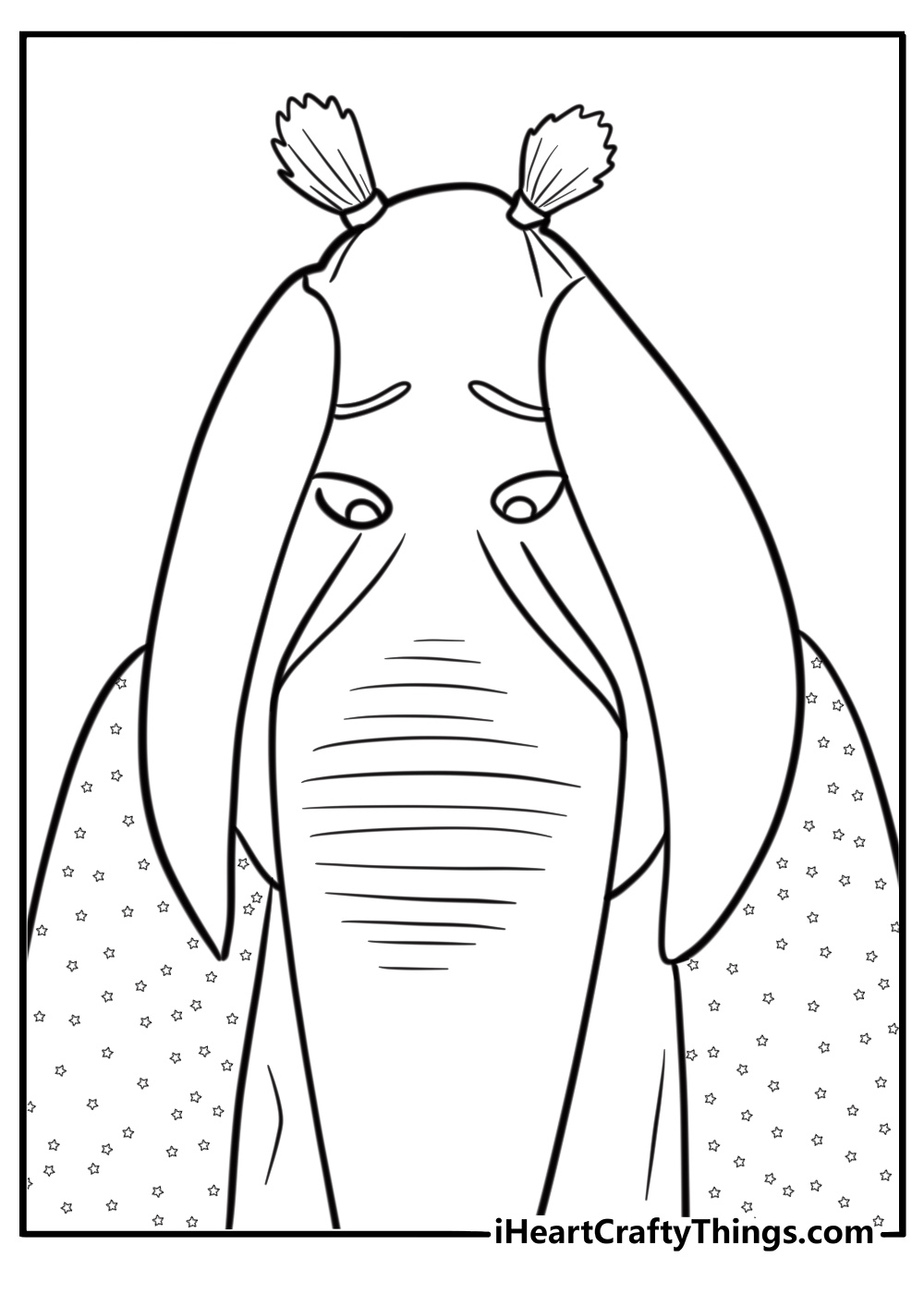 Meena looking nervous on stage coloring page