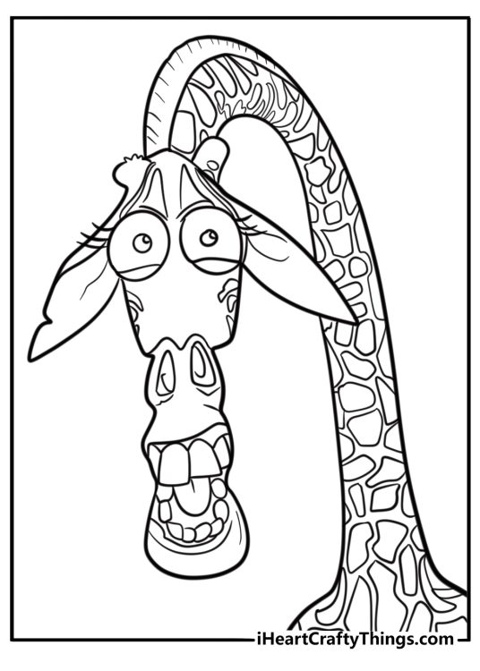 Melman looking worried coloring sheet
