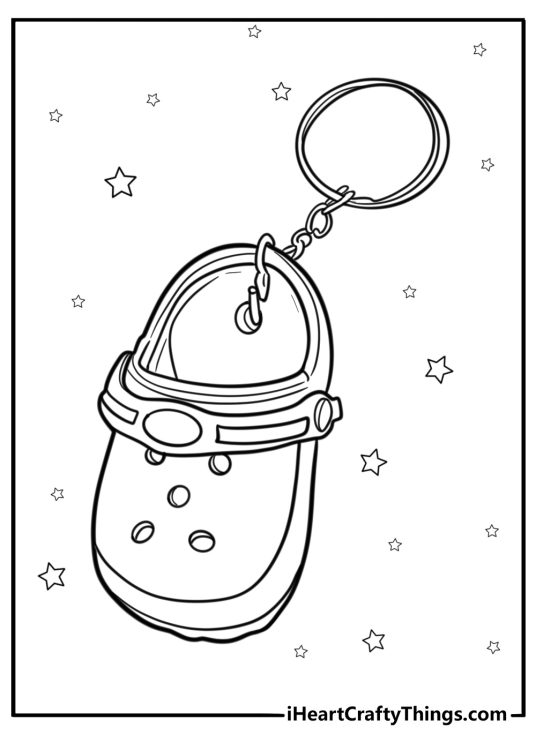 Mini Crocs keychain coloring sheet