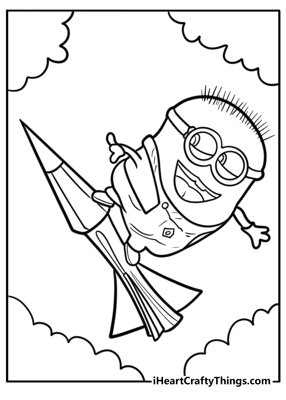 Minions building a rocket coloring sheet