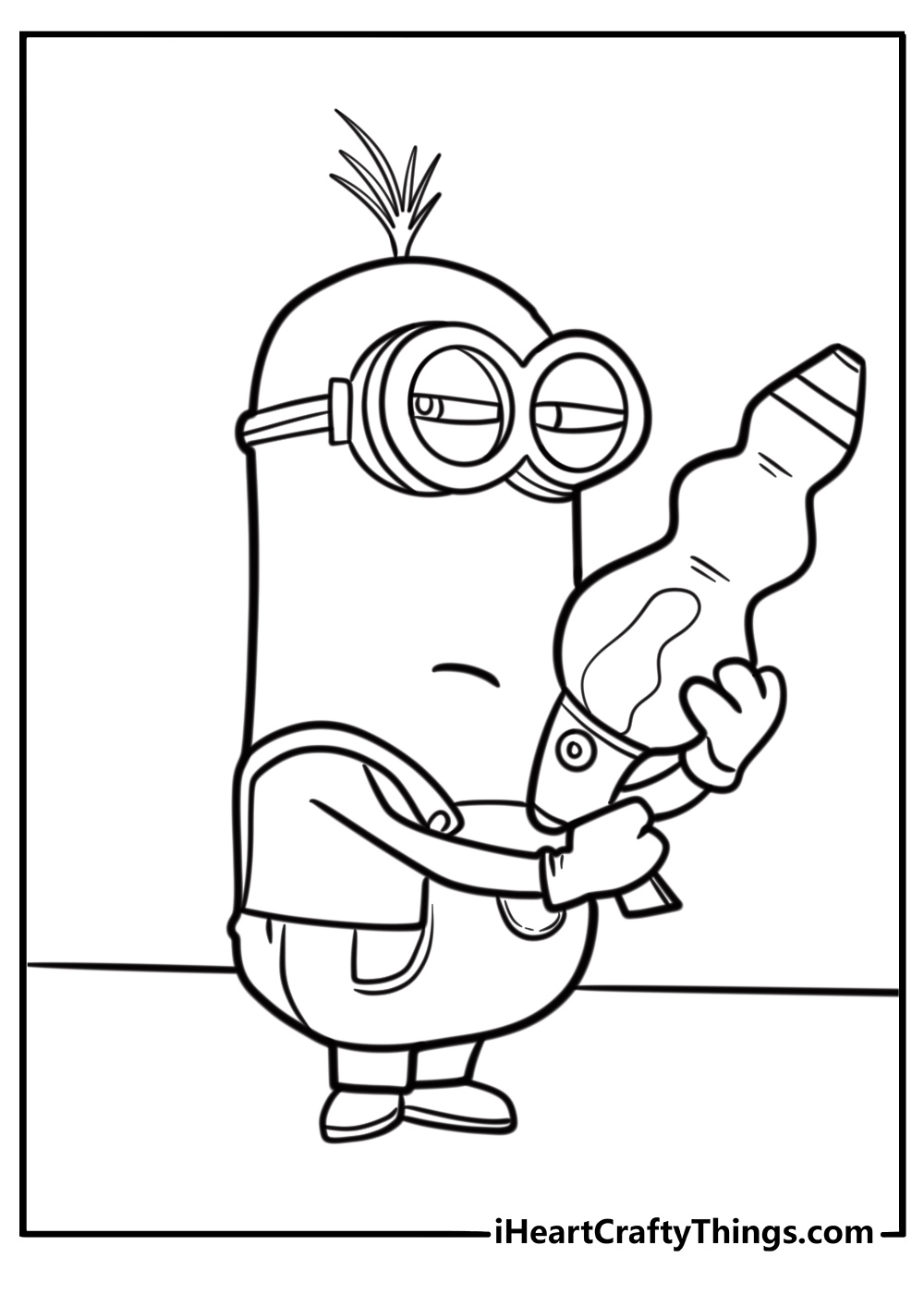 Minions playing with gadgets coloring sheet