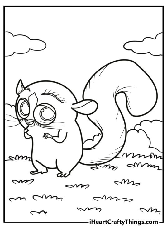 Mort the lemur looking happy coloring page