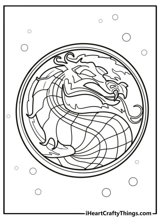 Mortal Kombat dragon logo coloring page