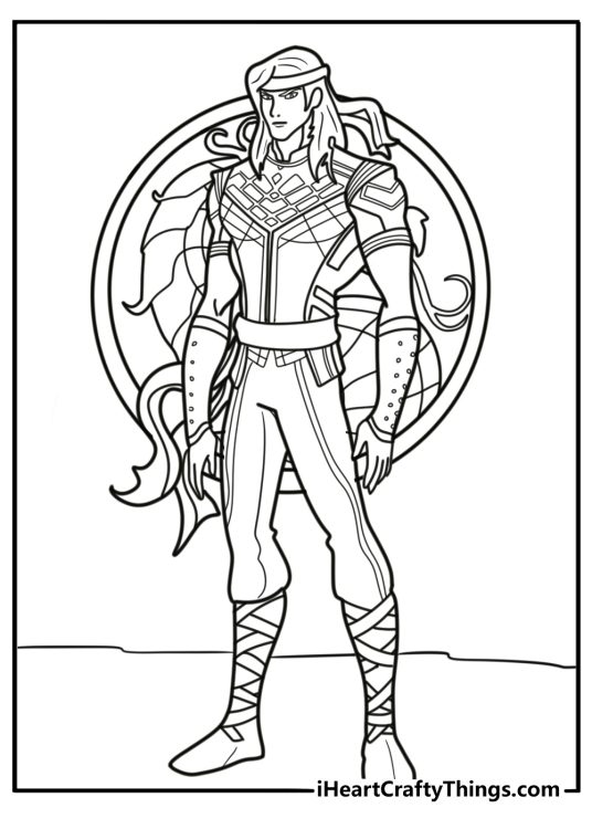 Mortal Kombat fatality scene detailed coloring page
