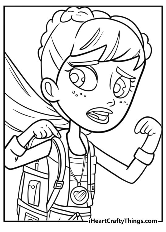 Polly Pocket exploring with a backpack fun coloring sheet