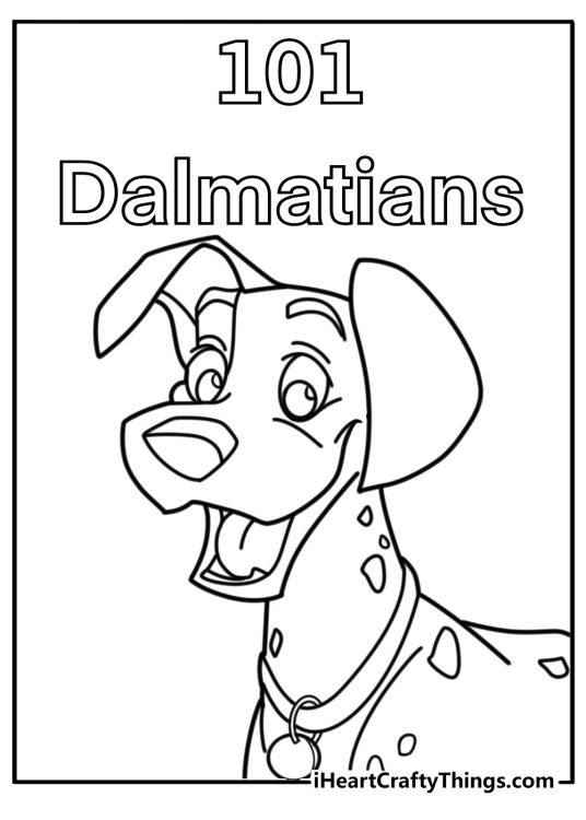Pongo with a proud look fun printable coloring sheet