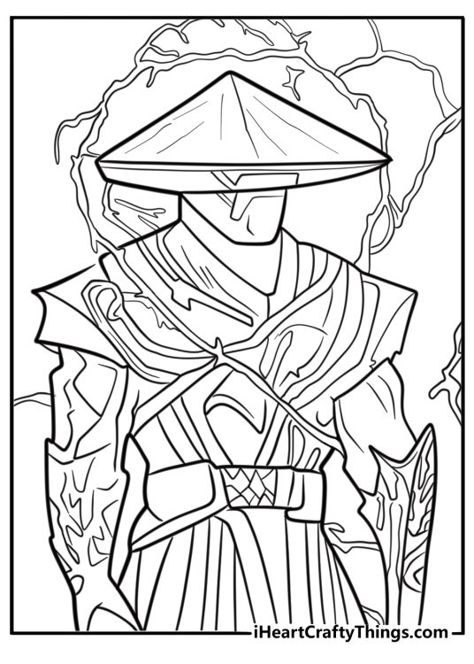 Raiden summoning lightning free coloring page pdf