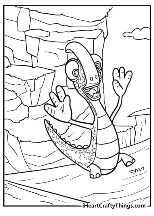 Rocky climbing a cliff coloring page