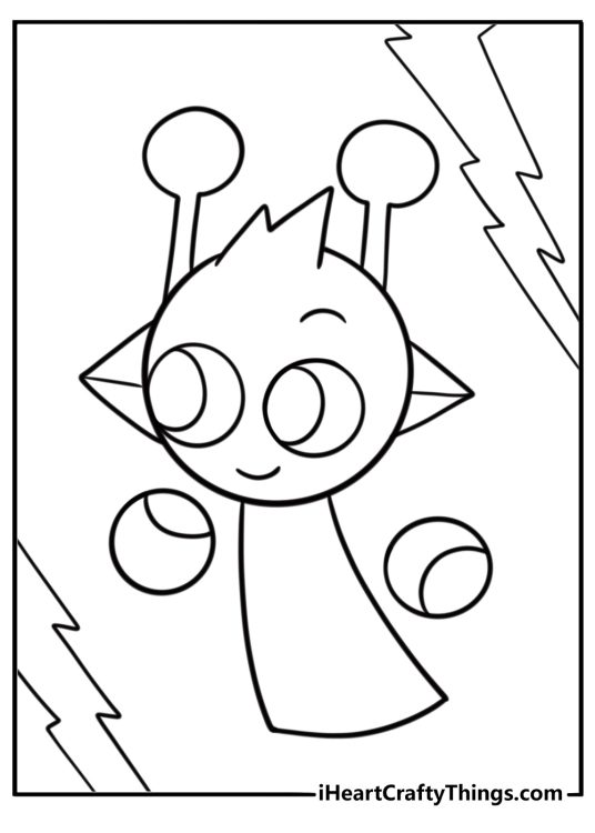 Sprunki with arms extended controlling energy streams