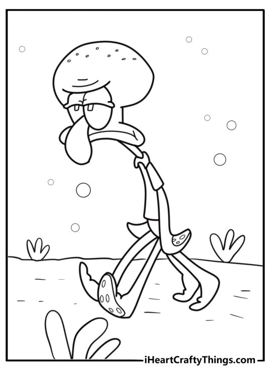 Squidward Coloring Pages