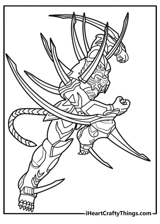 Tigrerra in defensive stance coloring sheet