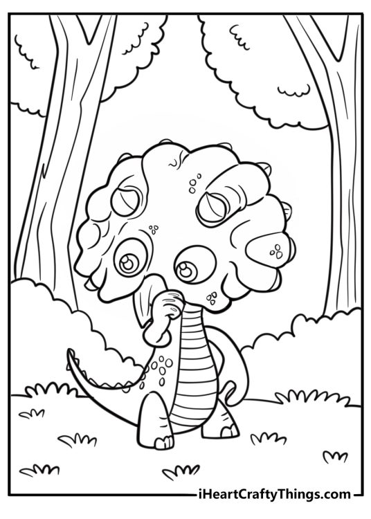 Tiny walking through the jungle coloring page