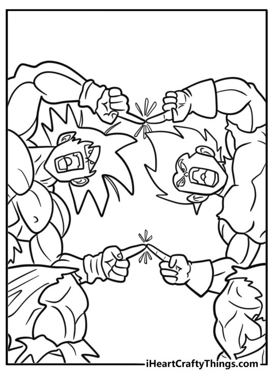 Vegeta and Goku in fusion pose coloring sheet