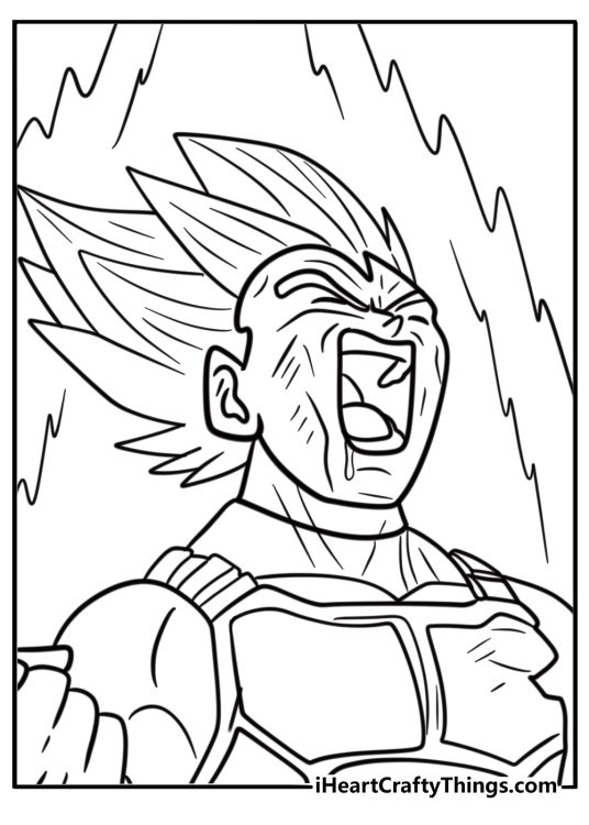 Vegeta during tournament of power coloring sheet