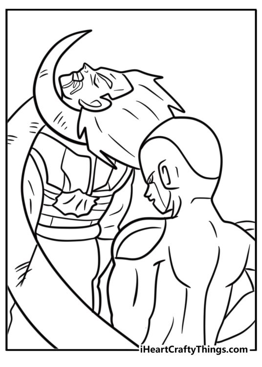 Vegeta facing Frieza coloring page