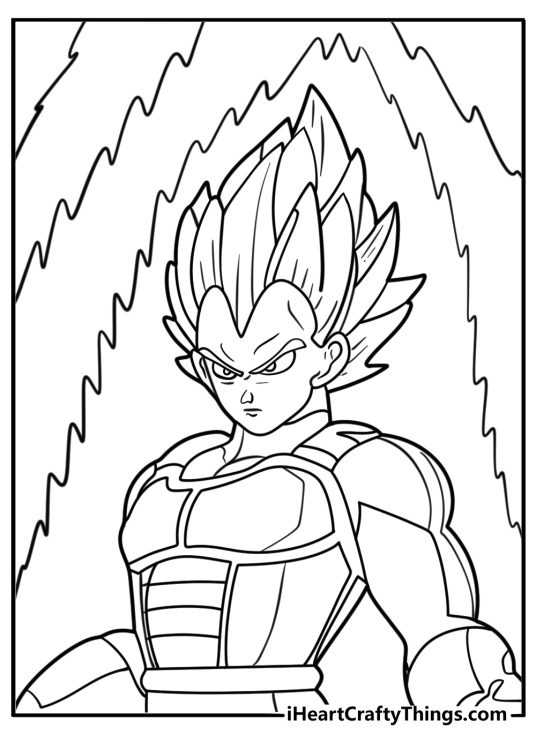 Vegeta in Super Saiyan form coloring page