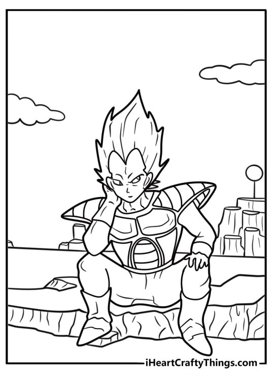 Vegeta on Planet Namek coloring page