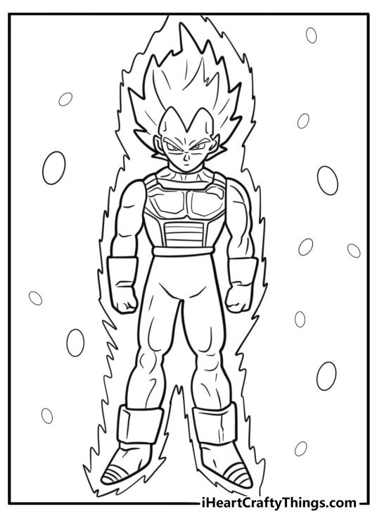Vegeta wearing Saiyan armor coloring page