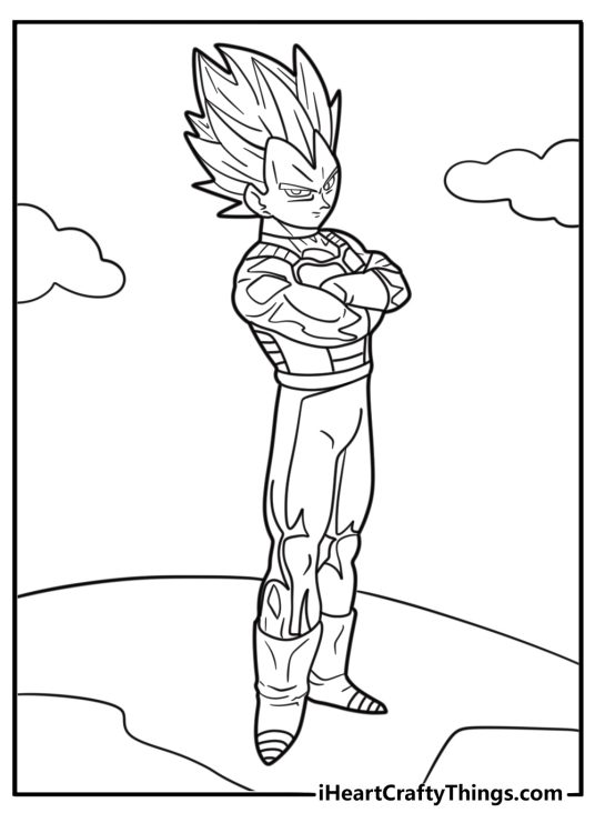 Vegeta with crossed arms coloring page