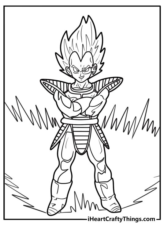 Vegeta with Scouter on face coloring sheet