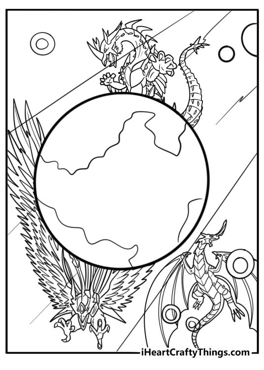 Vestroia world in the background with Bakugan creatures coloring sheet