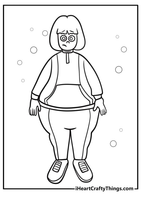 Violet Beauregarde turning into a blueberry coloring page