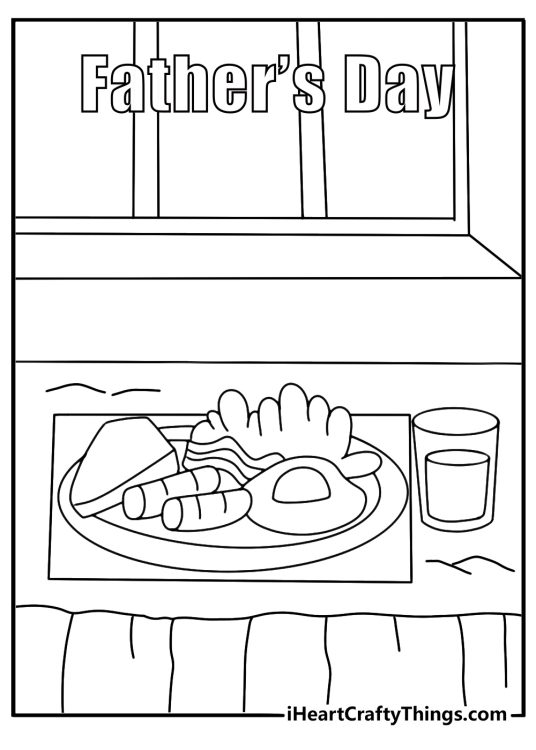 Father_s Day breakfast in bed coloring sheet