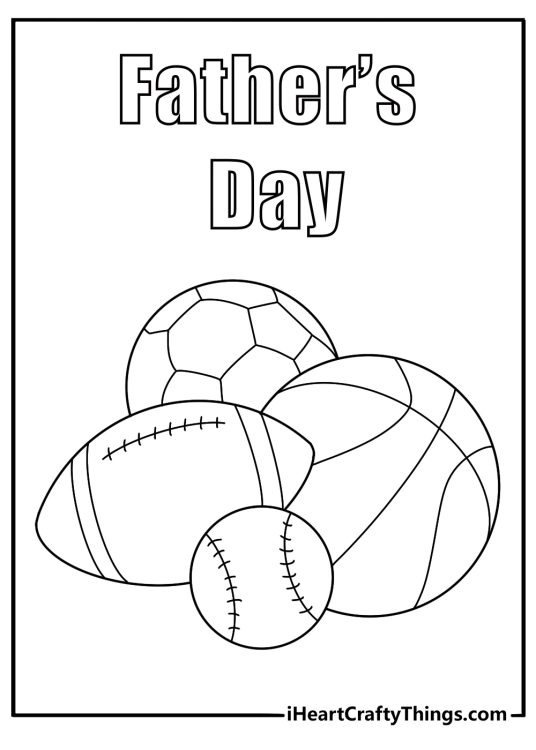 Happy Father_s Day sports fan coloring page