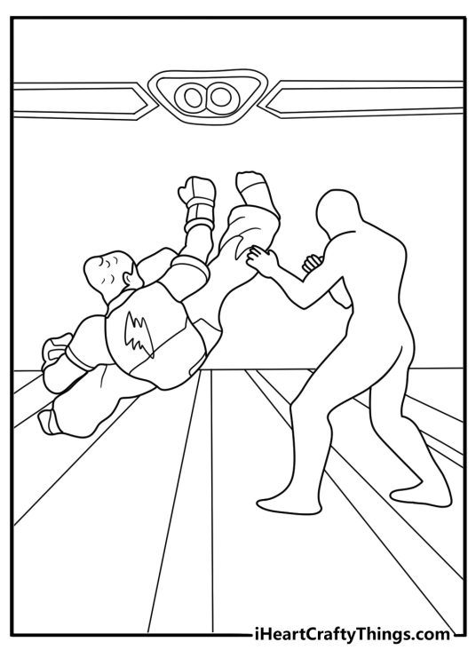 Tekken spinning kick action coloring page for adults printable