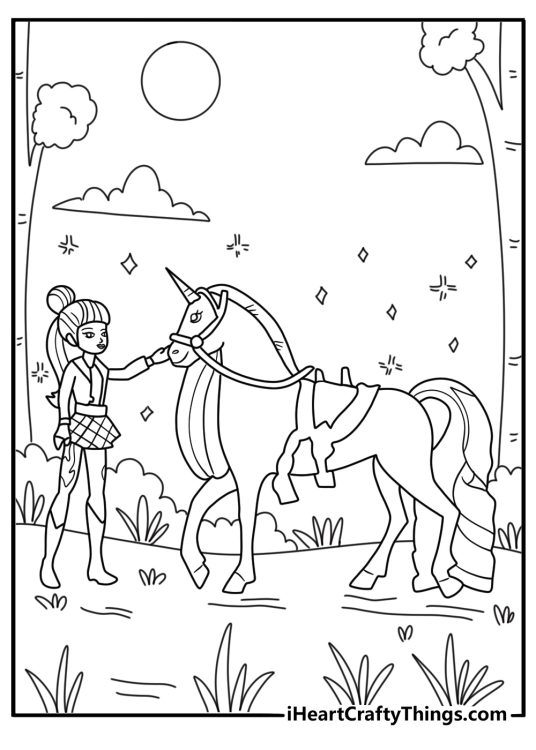 Valentina and Star guiding fireflies with friendship magic kawaii coloring printable
